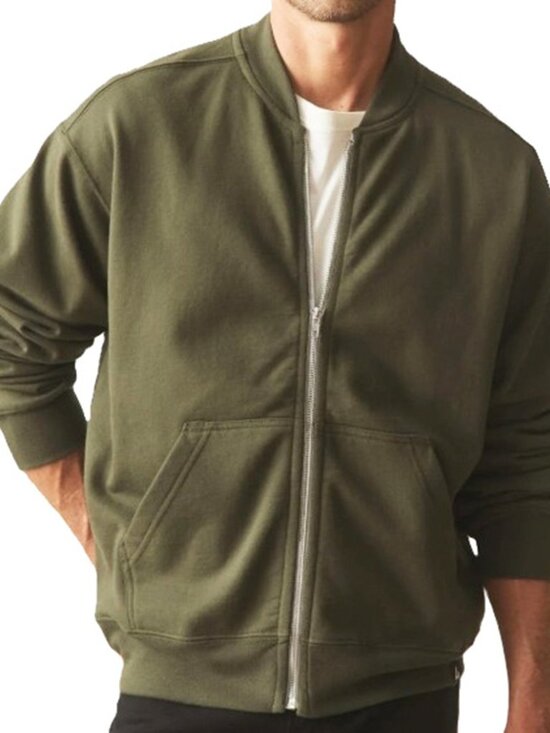 American Giant Other - American Giant USA Made Bomber Jacket Mens Olive Green Full Zip LS Large NWOT